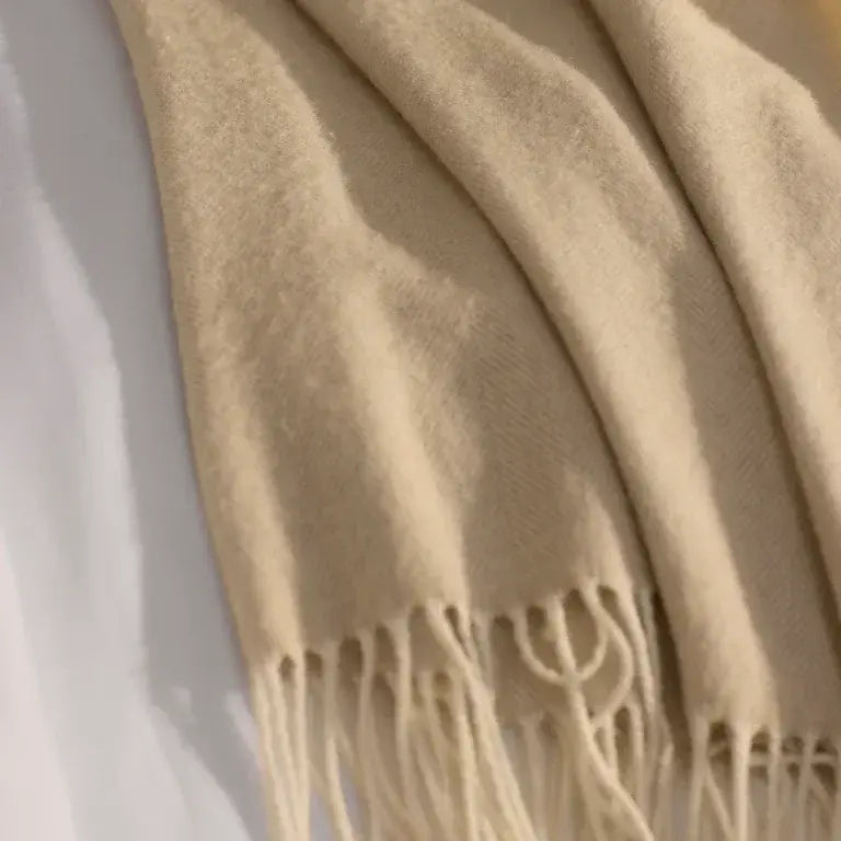 Herringbone Tassel Throw (Oatmeal)