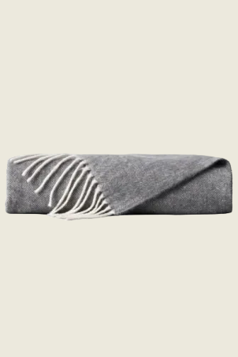 Herringbone Tassel Throw (Shadow)